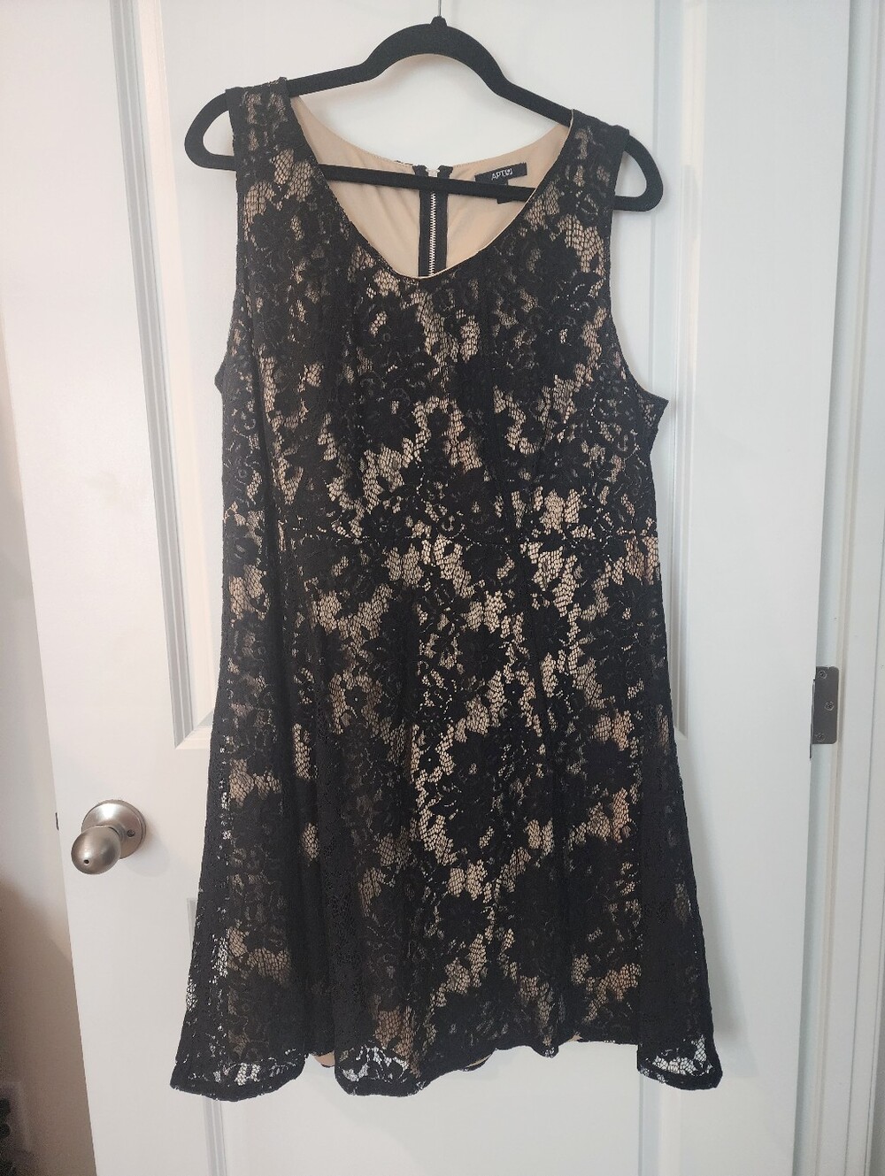Apt. 9 Black Lace Dress with Nude Lining Size 16w.